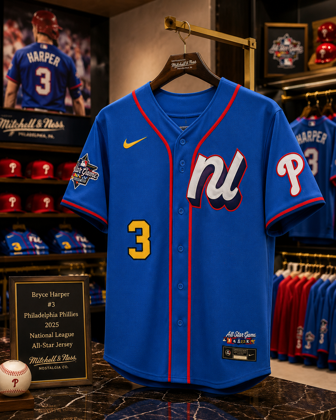 Bryce Harper #3 Philadelphia Phillies 2025 National League All-Star Edition Jersey