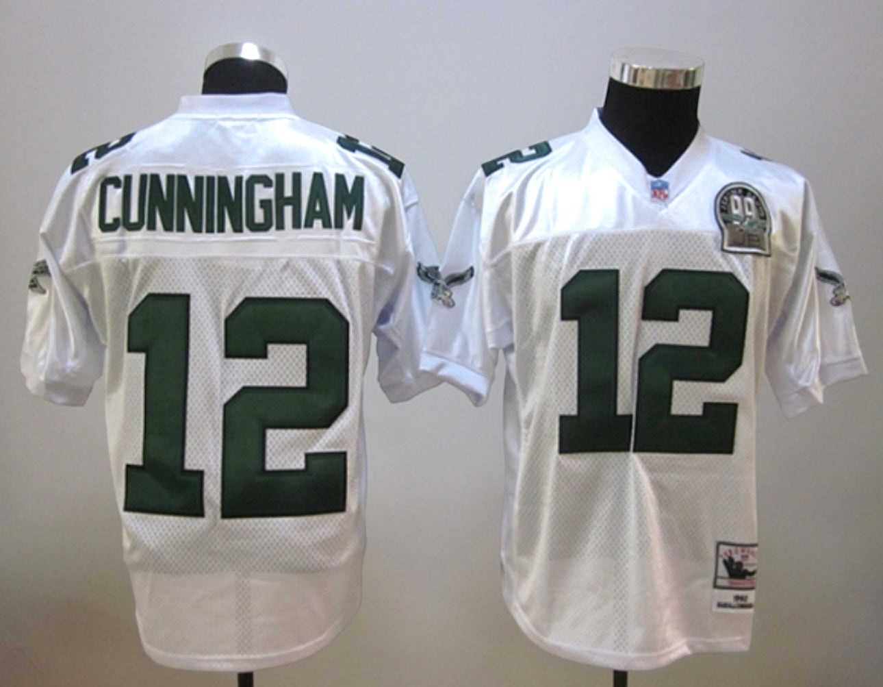 1992 Randall Cunningham Philadelphia Eagles Throwback Jersey from Mitchell & Ness WHITE